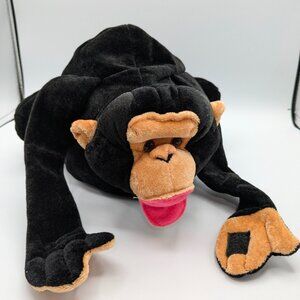 Monkey Stuffed Animal Hat with Hook and Loop Hands, Adult Size, Halloween